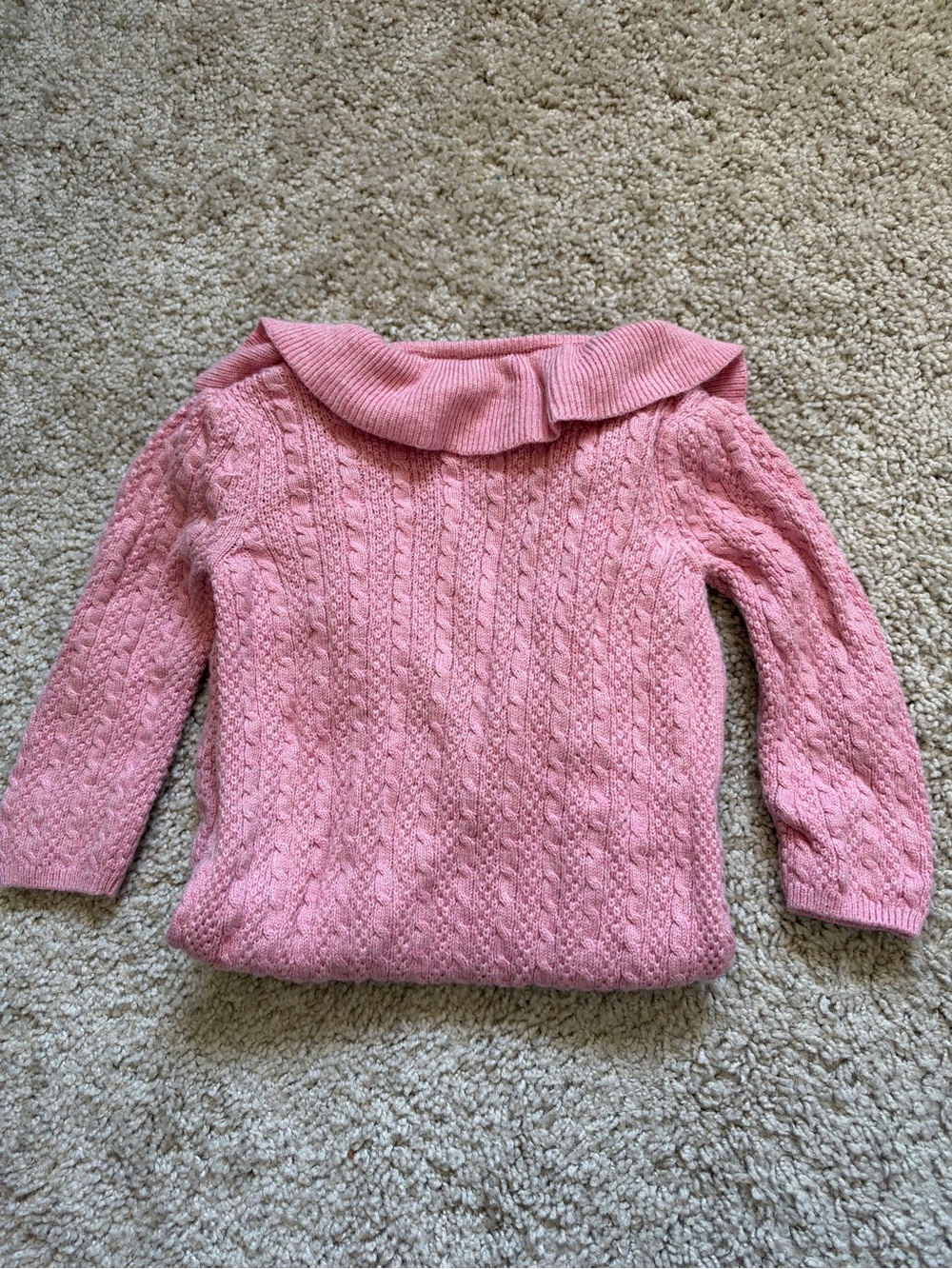 Janie and Jack Baby Girl Pink Knit Ruffle Coverall Romper 6-12 Mos - Picture 2 of 2